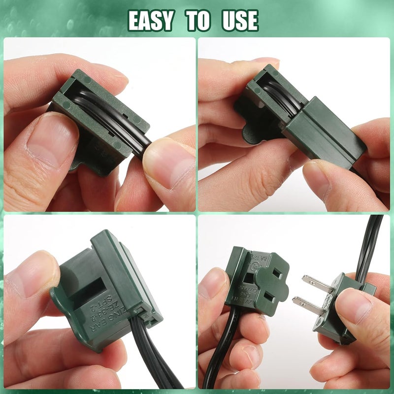 Makevivi SPT-2 Vampire Plugs, Christmas Light Plug Male and Female, Christmas Light Plug Ends Rated 8A 125V, 20 Sets(40 Pcs) - Image 2